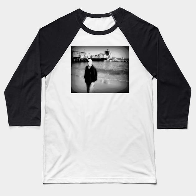 Melancholy on the Beach Baseball T-Shirt by MAMMAJAMMA